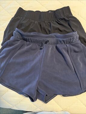Women's FLX Athletic Drawstring Shorts in Navy and Black
